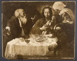 [Wien]. Gemäldegalerie No. 510. Neapolitanisch, XVII. Jahrh., Christus zu Emmaus