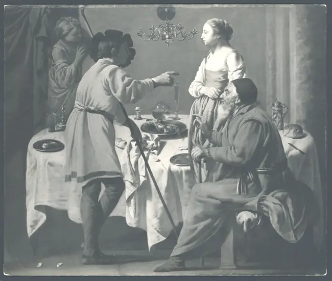 Ter Brugghen Hendrick Jansz - sec. XVII - Labano sostituisce Lia a Rachele durante il banchetto di nozze