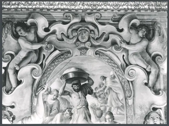 Turchi Alessandro (Orbetto) - sec. XVII - Scene bibliche:  Raccolta della manna (particolare)