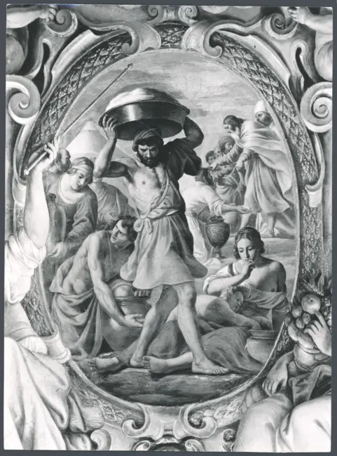 Turchi Alessandro (Orbetto) - sec. XVII - Scene bibliche:  Raccolta della manna