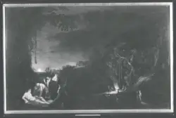 Paesaggio notturno con scena mitologica (?)