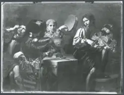 Valentin de Boulogne (copia da) - sec. XVII - Concerto con soldato
