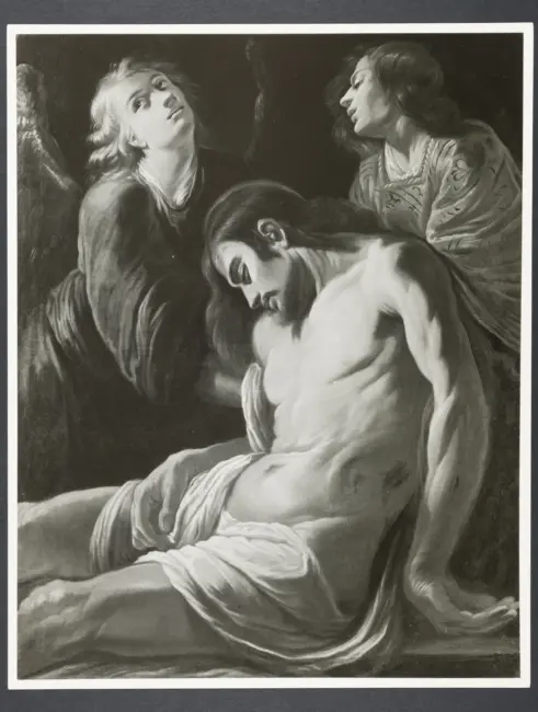 Cristo morto sorretto da due angeli