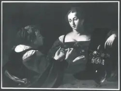 Merisi Michelangelo (Caravaggio) (derivazione da); Vouet Simon (scuola) - sec. XVII - Marta rimprovera Maddalena per la sua vanità