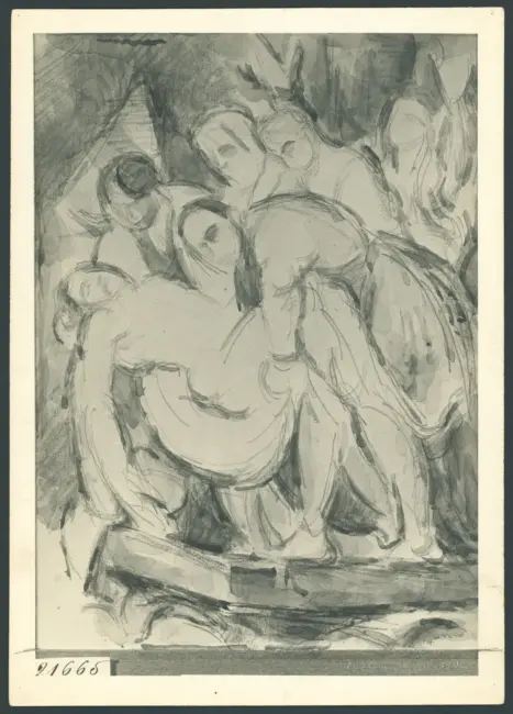 Cézanne Paul; Merisi Michelangelo (Caravaggio) - derivazione - sec. XIX - Deposizione di Cristo nel sepolcro