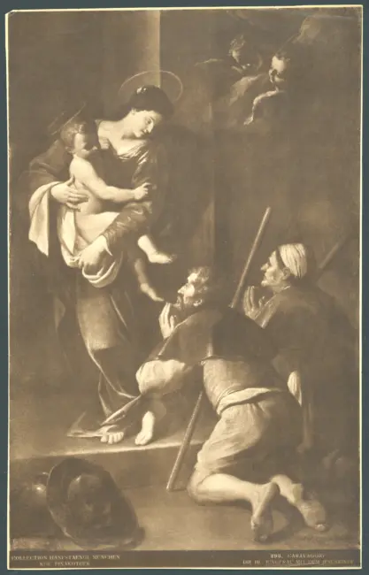 Kgl. Pinakothek. Caravaggio. Die Hl. Jungfrau mit dem Jesuskinde