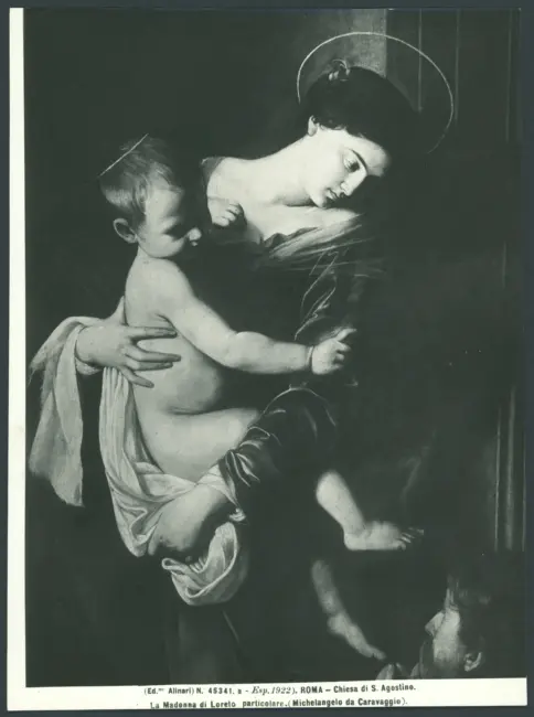 Roma - Chiesa di S. Agostino. La Madonna di Loreto. particolare. (Michelangelo da Caravaggio).