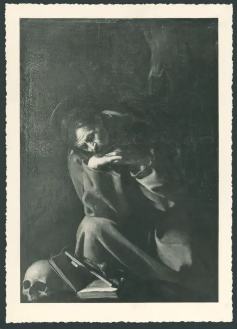 Merisi Michelangelo (Caravaggio) - copia da - sec. XVII - San Francesco d'Assisi in meditazione