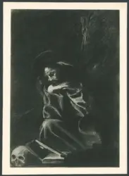 Merisi Michelangelo (Caravaggio) (copia da); Longhi Roberto - sec. XX - San Francesco d'Assisi in meditazione