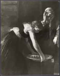 Il Caravaggio: Salomé (particolare di una "Decollazione del Battista"). Roma, Mostra del Seicento