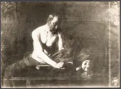 Merisi Michelangelo (Caravaggio) - sec. XVII - San Girolamo traduce la Bibbia