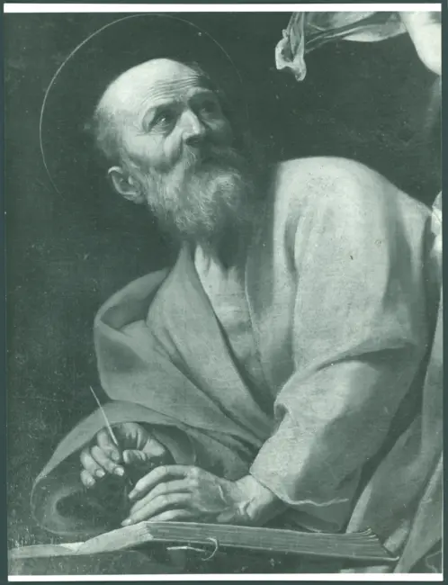 Roma - S. Luigi dei Francesi. Caravaggio. Vocazione di S. Matteo. Dettaglio